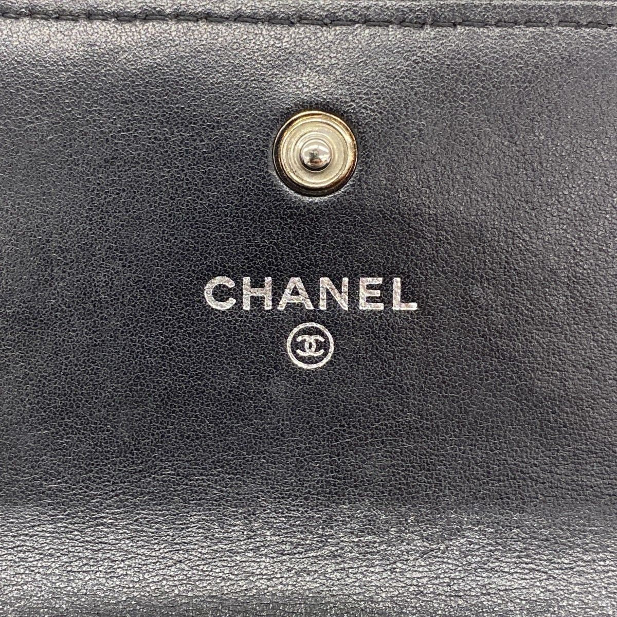 Chanel Wallet Camellia Lambskin Black Silver — view 4