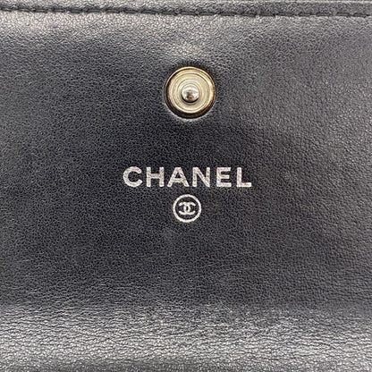 Chanel Wallet Camellia Lambskin Black Silver — view 4