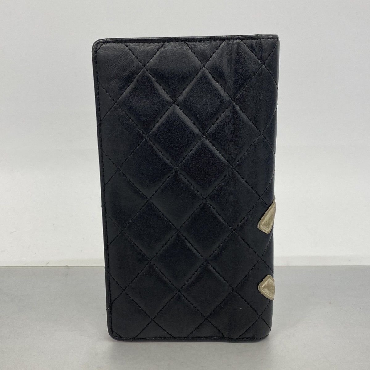 Chanel Wallet Cambon Lambskin Black White Silver — view 9