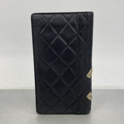 Chanel Wallet Cambon Lambskin Black White Silver — view 9