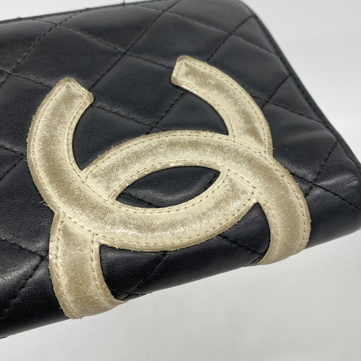 Chanel Wallet Cambon Lambskin Black White Silver — view 7