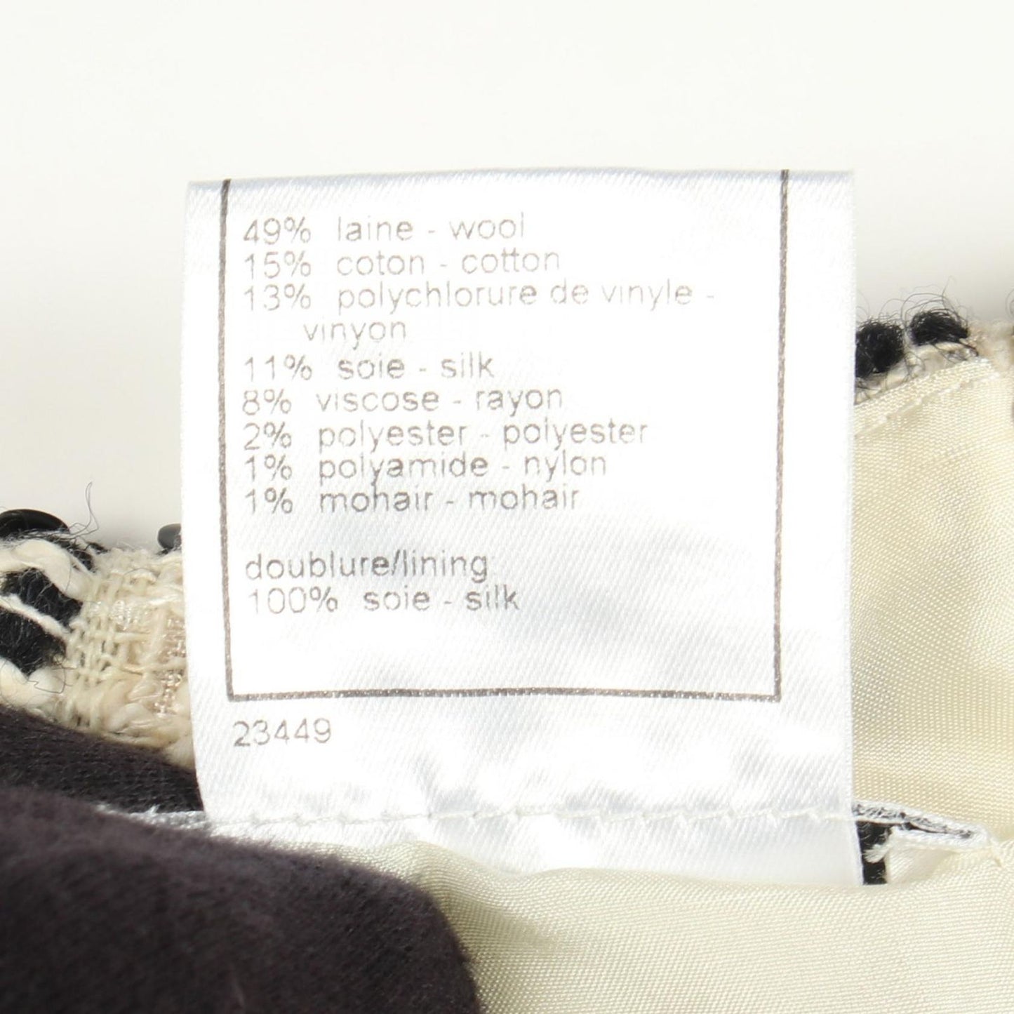 Chanel Skirt CC Logo Tweed Check Sequin Wool Vintage — view 4