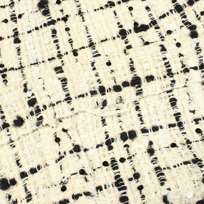 Chanel Skirt CC Logo Tweed Check Sequin Wool Vintage — view 6