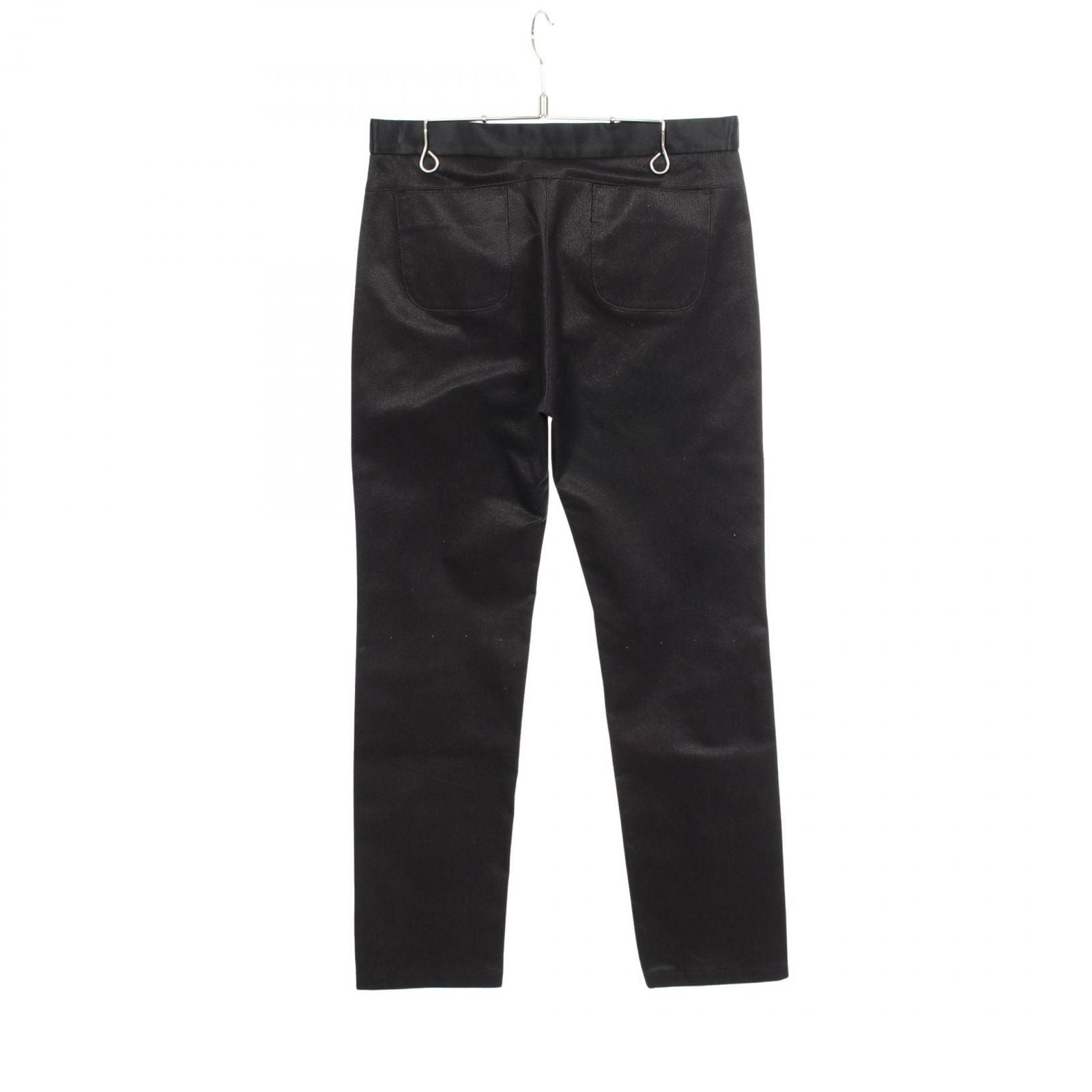 Chanel Denim Pants CC Logo Button Black Cotton — view 2