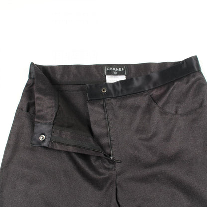 Chanel Denim Pants CC Logo Button Black Cotton — view 5