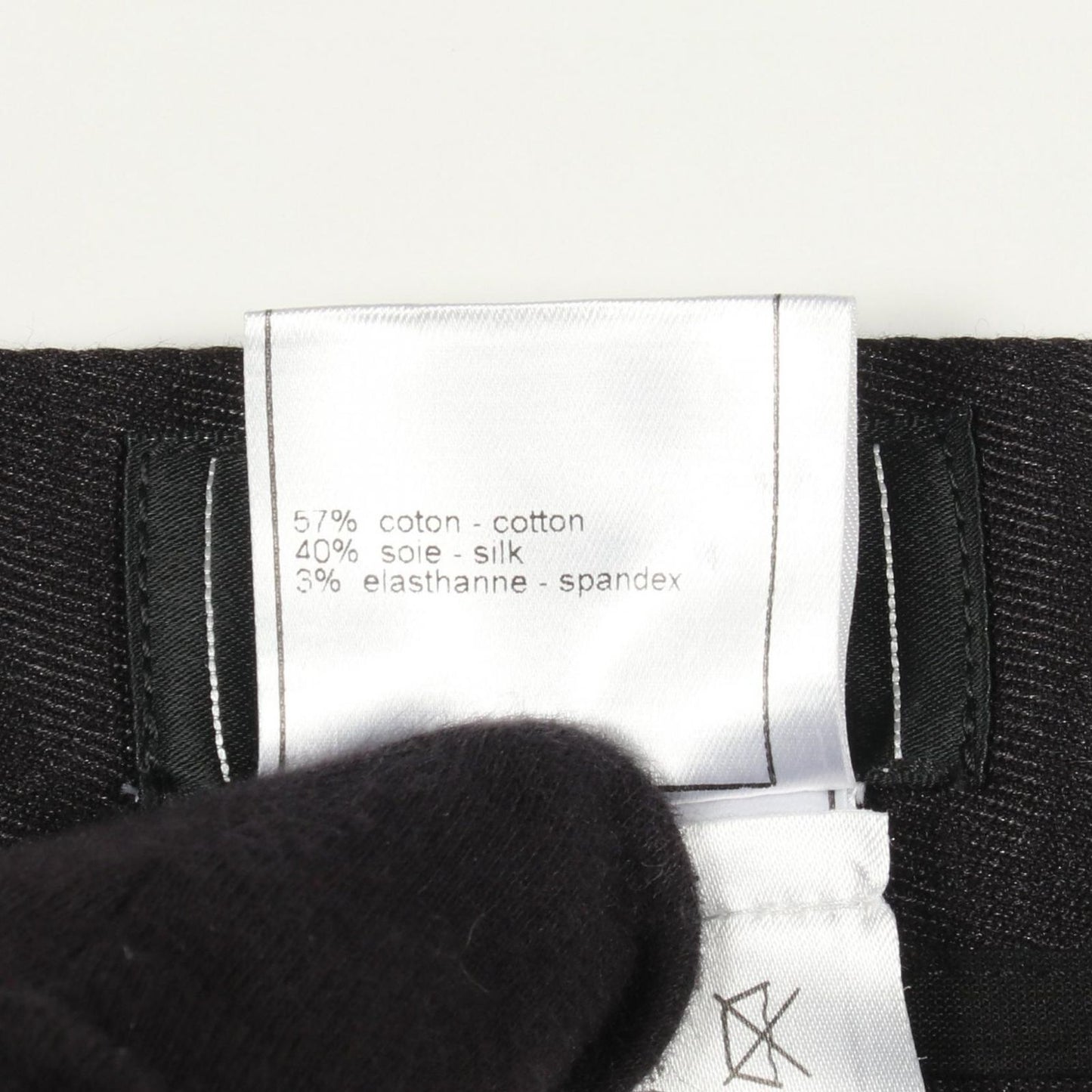 Chanel Denim Pants CC Logo Button Black Cotton — view 4
