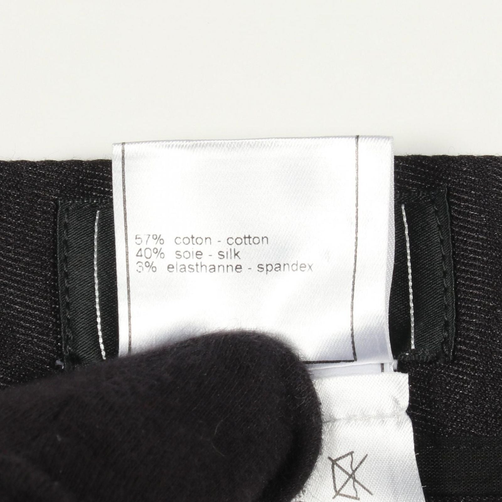 Chanel Denim Pants CC Logo Button Black Cotton — view 4