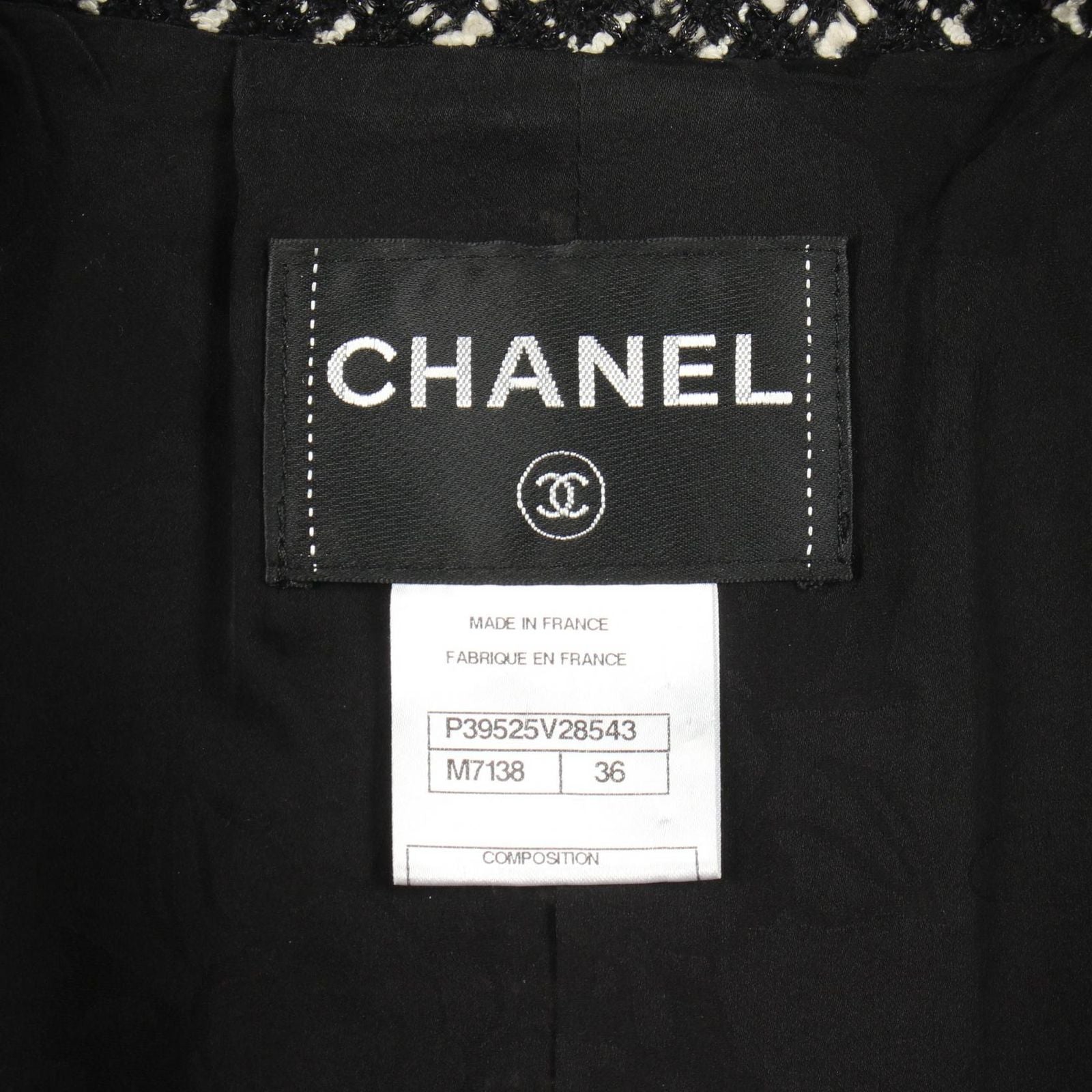 Chanel CC Logo Button Tweed Wool Jacket — view 3