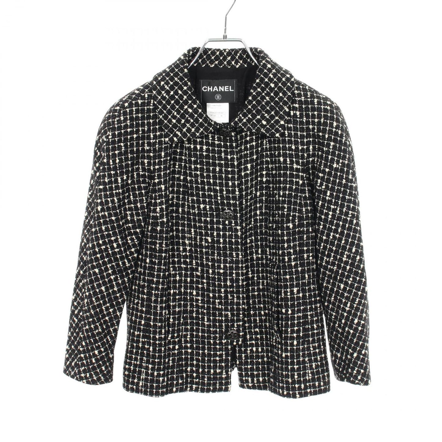 Chanel CC Logo Button Tweed Wool Jacket