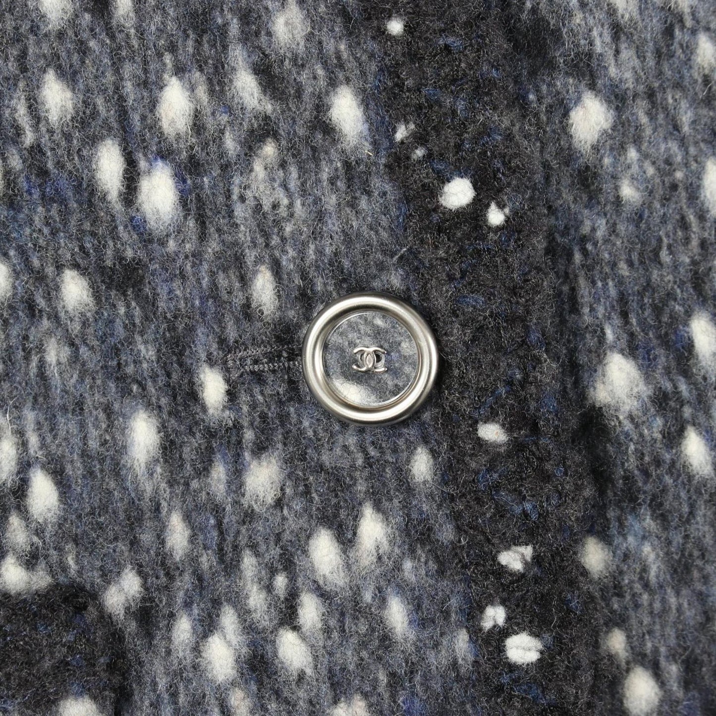 Chanel CC Logo Button Wool Nylon Jacket — view 8