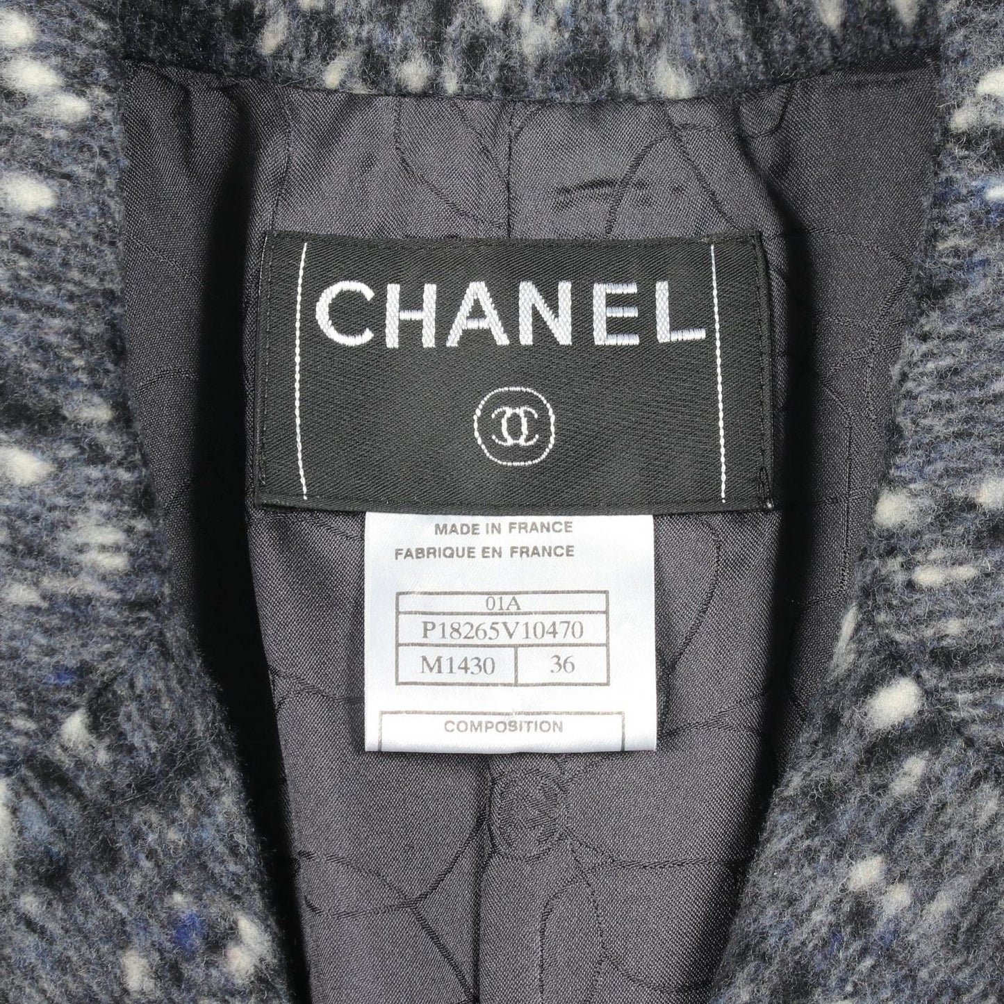 Chanel CC Logo Button Wool Nylon Jacket — view 3