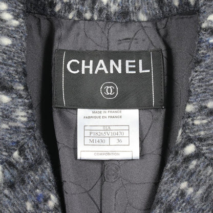 Chanel CC Logo Button Wool Nylon Jacket — view 3
