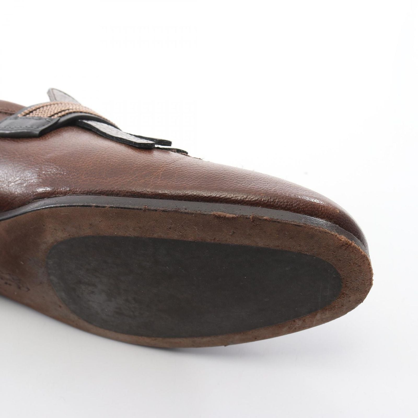 Brunello Cucinelli Loafers Fringe Leather Shoes — view 9