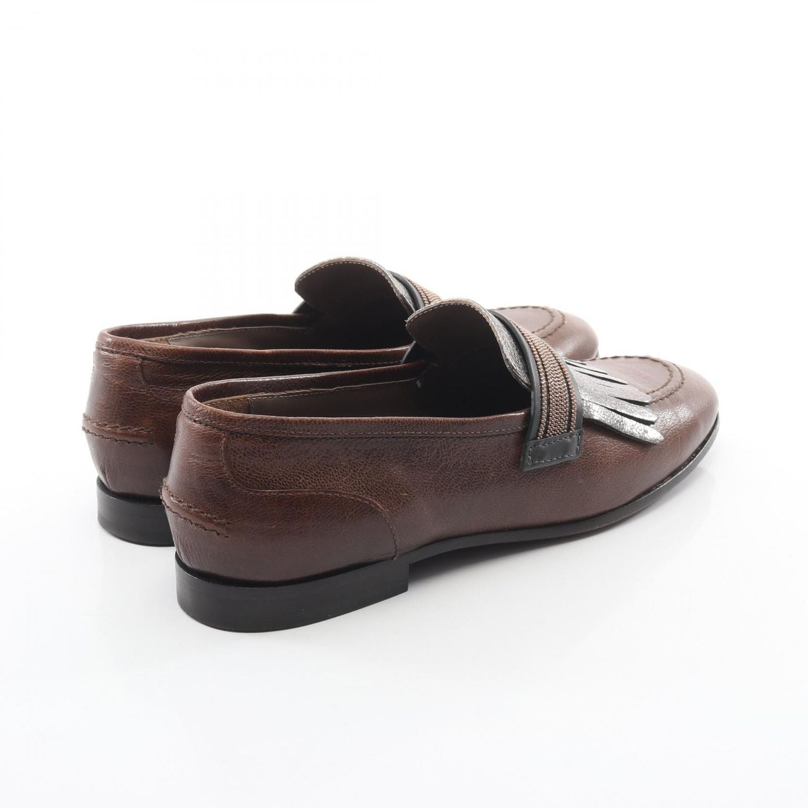 Brunello Cucinelli Loafers Fringe Leather Shoes — view 2
