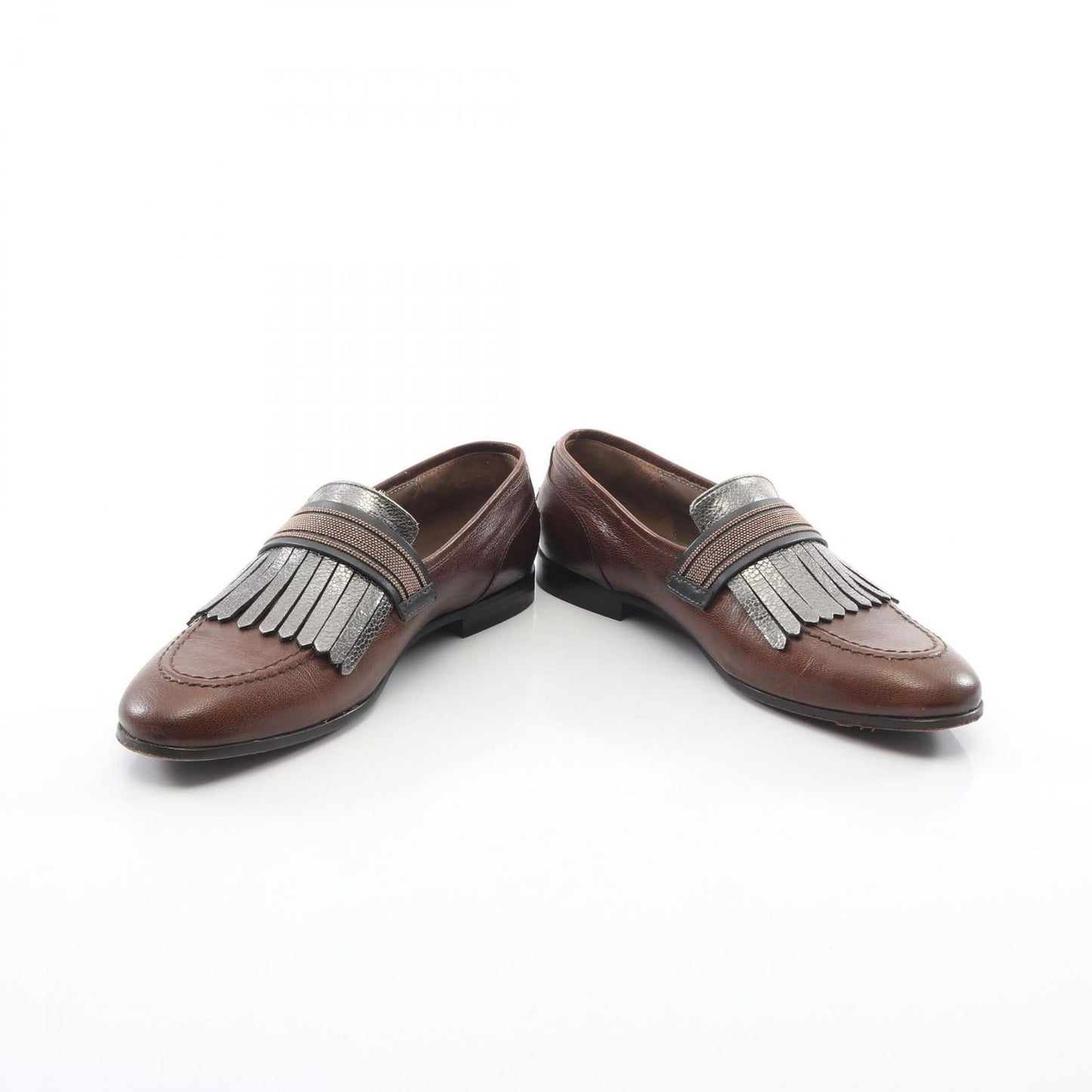 Brunello Cucinelli Loafers Fringe Leather Shoes — view 3