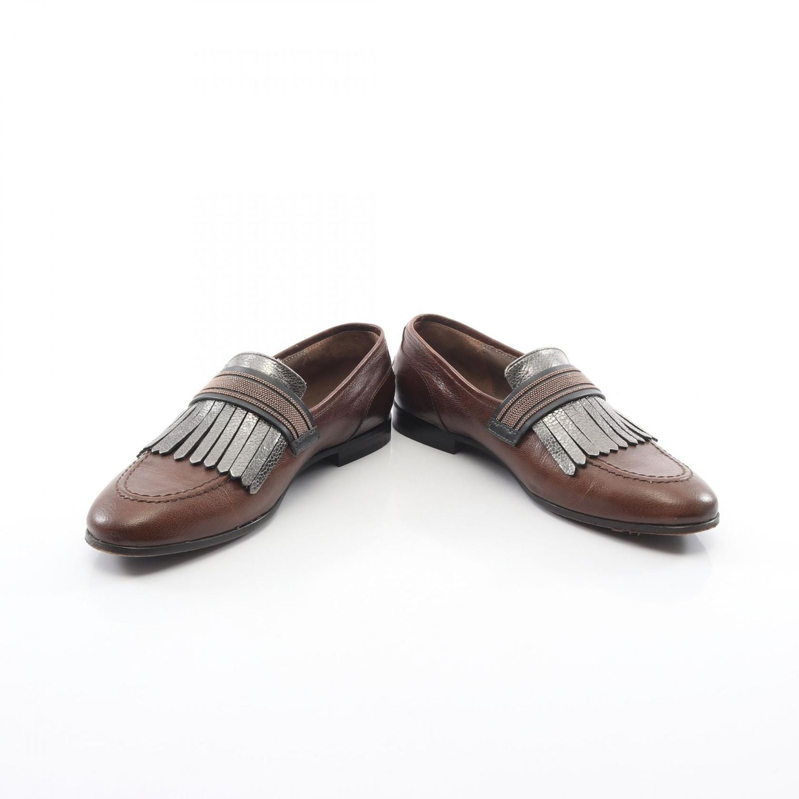 Brunello Cucinelli Loafers Fringe Leather Shoes — view 3
