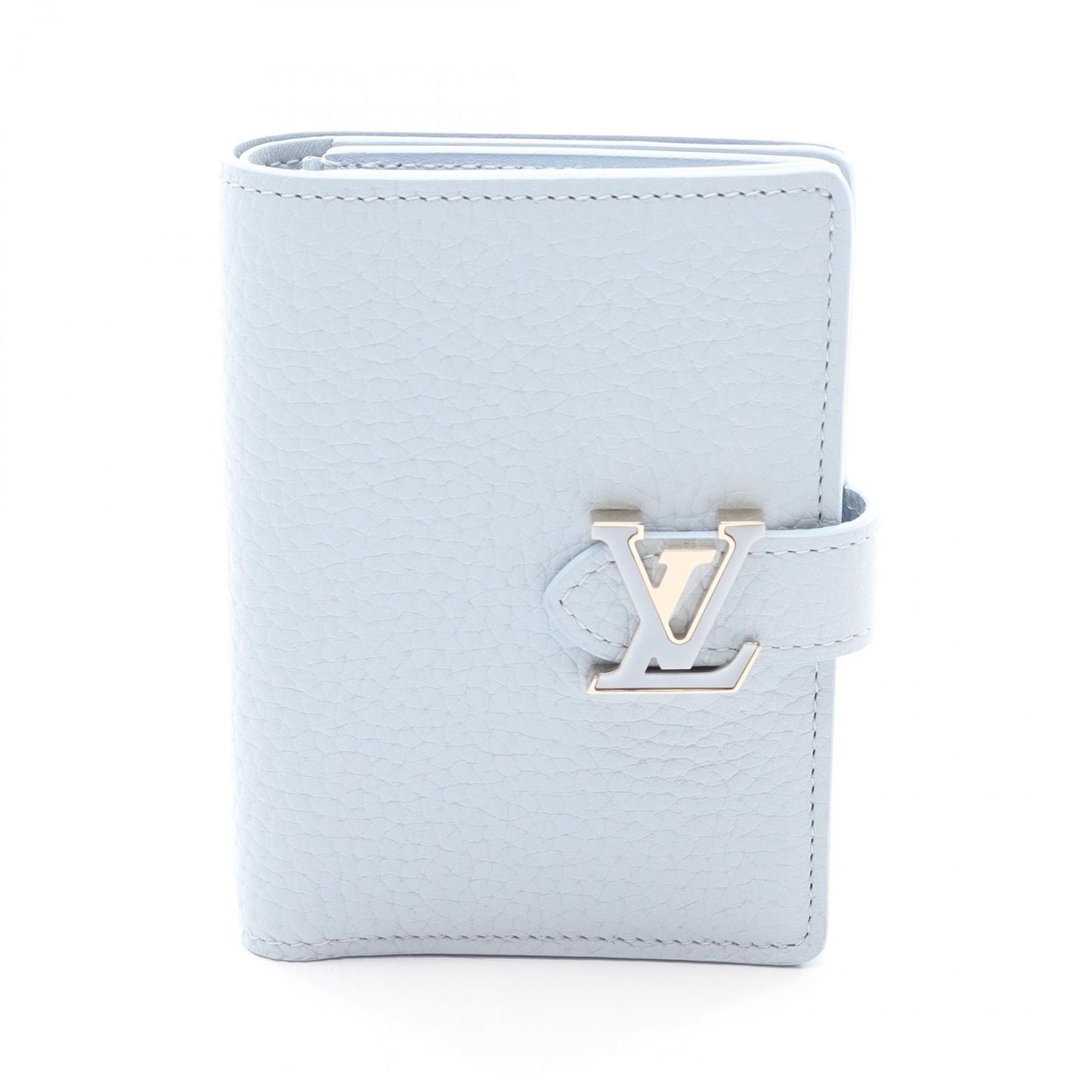 Louis Vuitton Bifold Wallet LV Vertical Compact Blue Olympe Leather