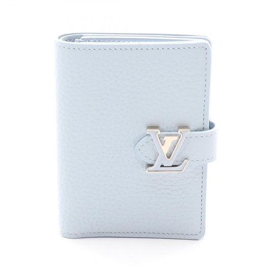 Louis Vuitton Bifold Wallet LV Vertical Compact Blue Olympe Leather