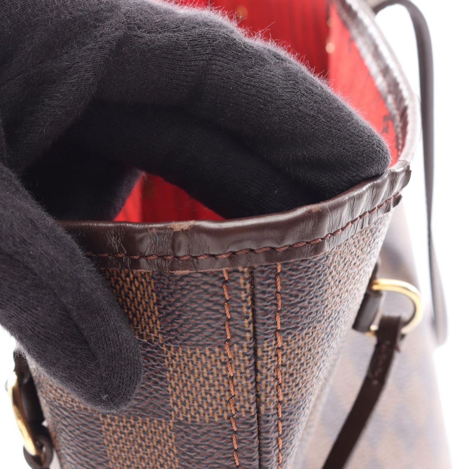 Louis Vuitton Tote Neverfull Damier Ebene Canvas Leather — view 9