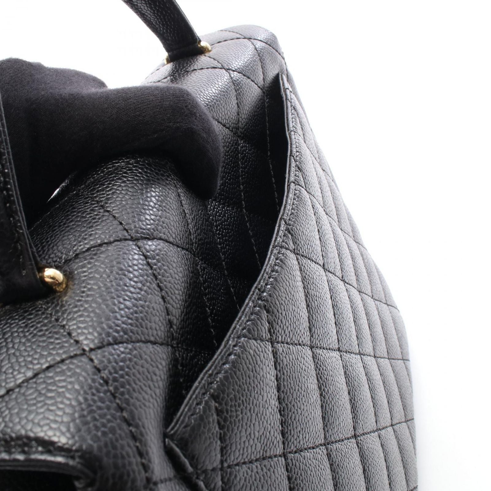 Chanel Handbag Quilted Black Caviar Leather Top Handle — view 6