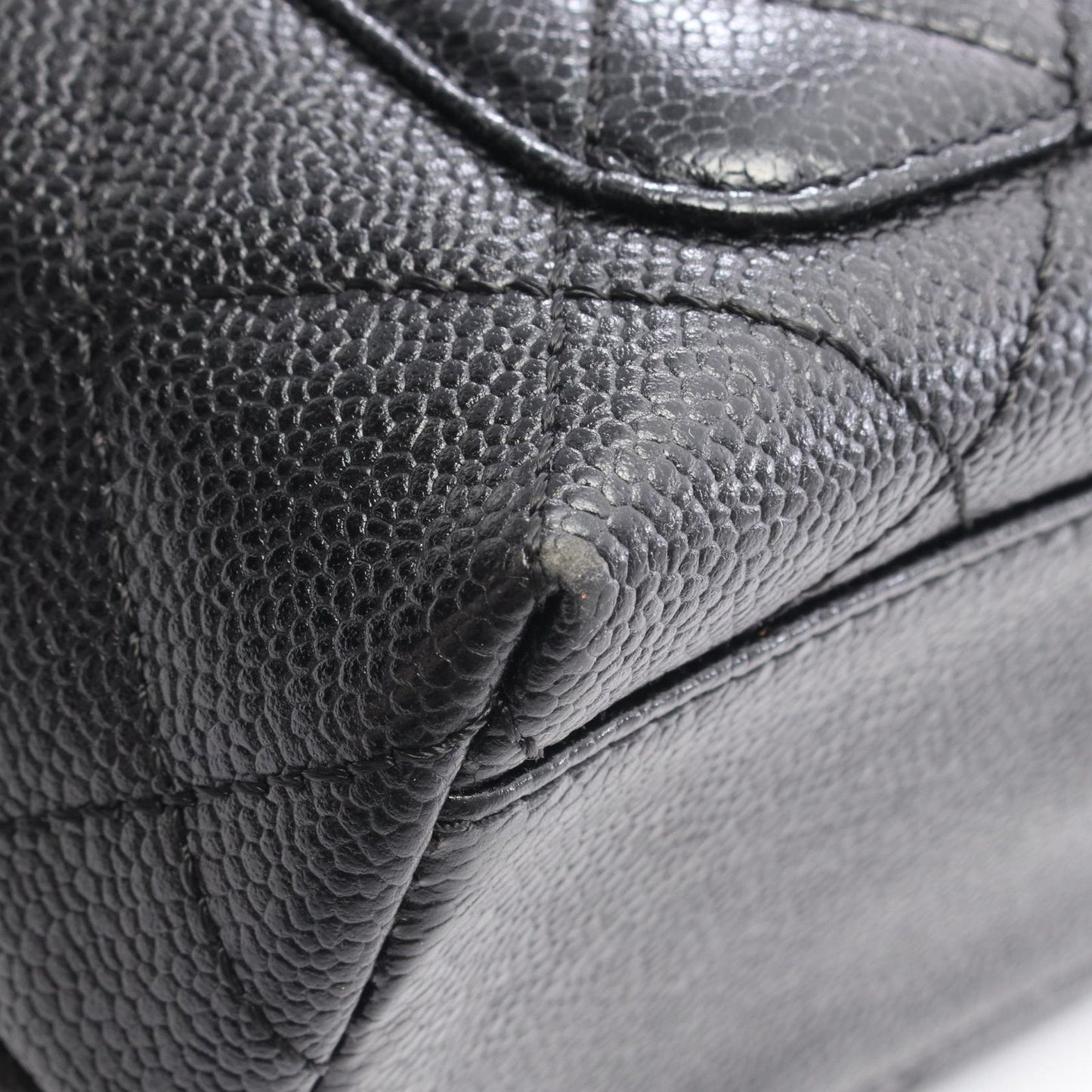 Chanel Handbag Quilted Black Caviar Leather Top Handle — view 8