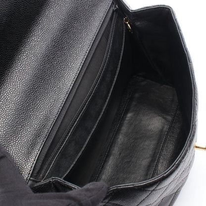 Chanel Handbag Quilted Black Caviar Leather Top Handle — view 3