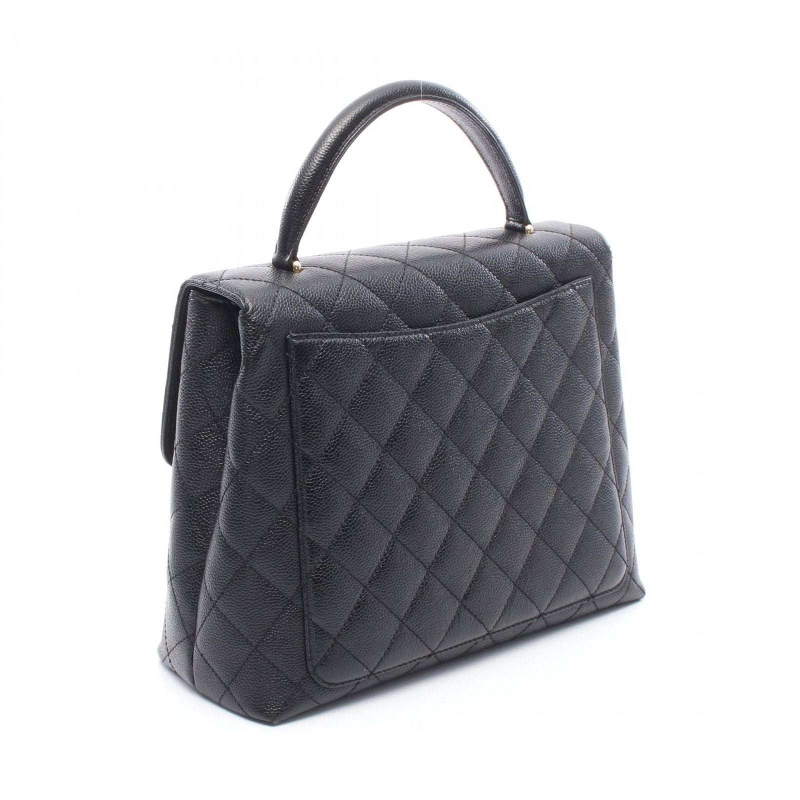 Chanel Handbag Quilted Black Caviar Leather Top Handle — view 2