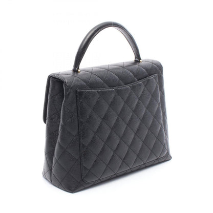Chanel Handbag Quilted Black Caviar Leather Top Handle — view 2