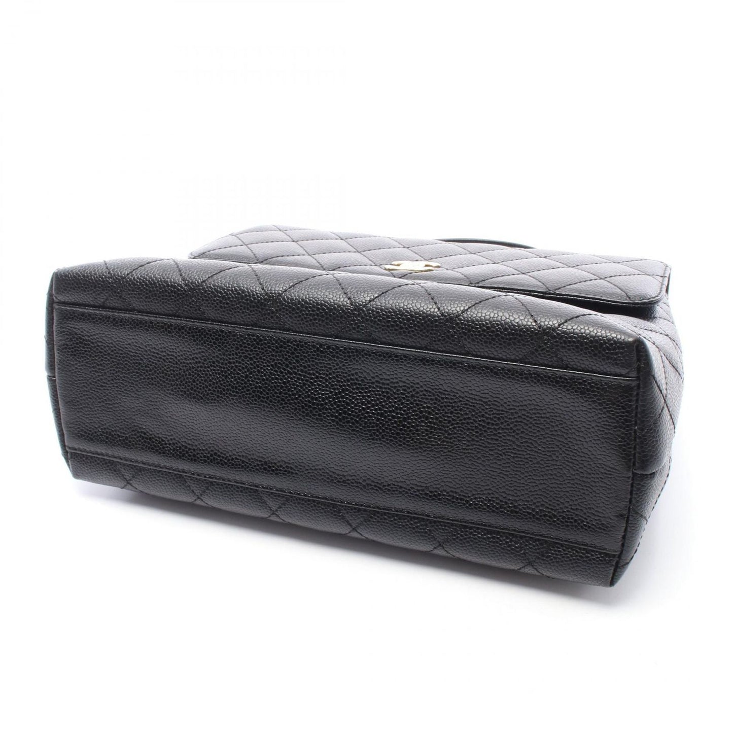 Chanel Handbag Quilted Black Caviar Leather Top Handle — view 7