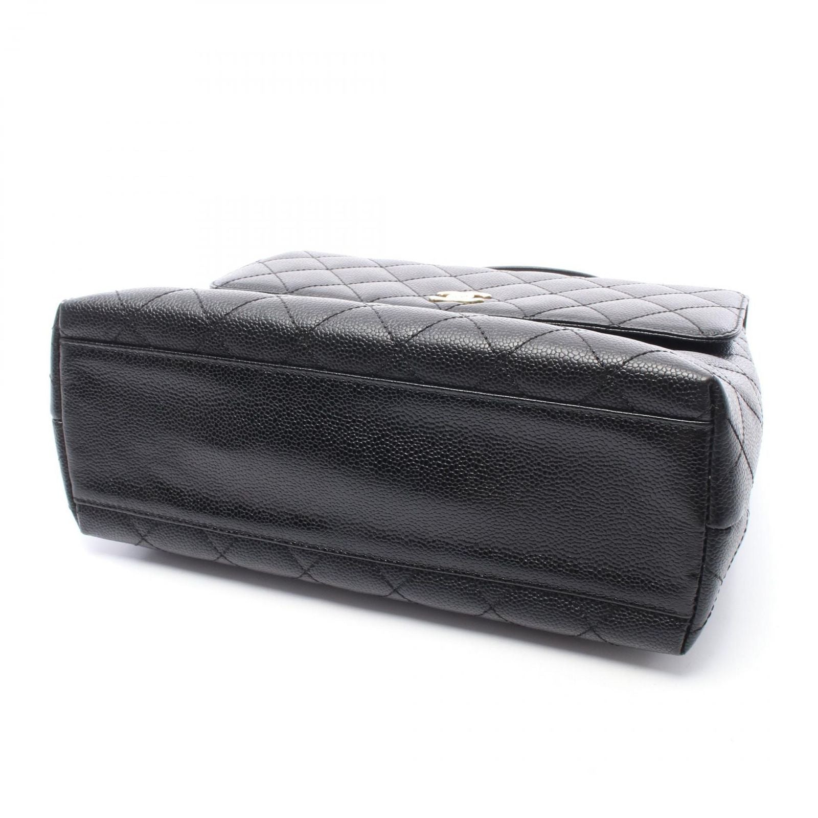 Chanel Handbag Quilted Black Caviar Leather Top Handle — view 7