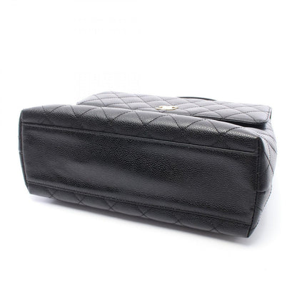 Chanel Handbag Quilted Black Caviar Leather Top Handle — view 7