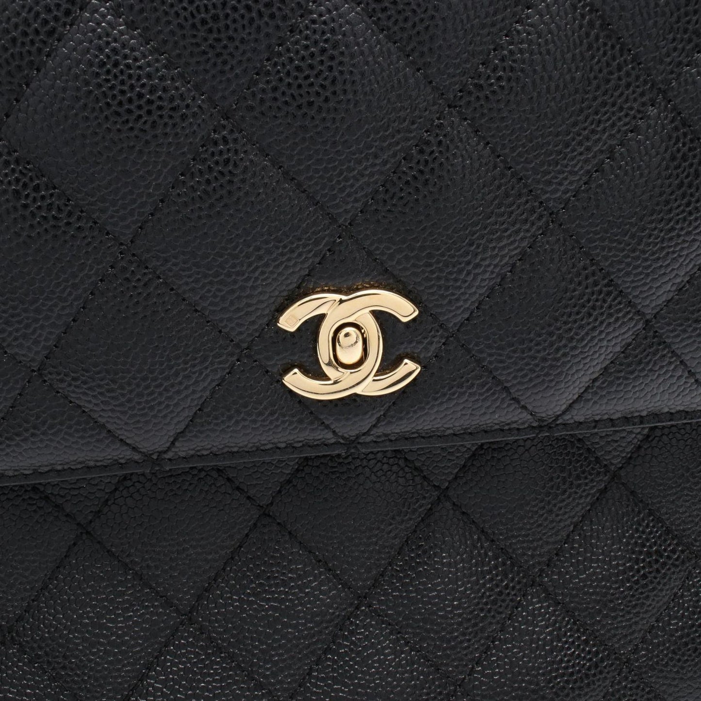 Chanel Handbag Quilted Black Caviar Leather Top Handle — view 9