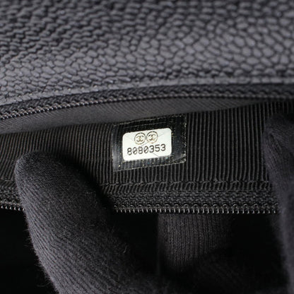 Chanel Handbag Quilted Black Caviar Leather Top Handle — view 5