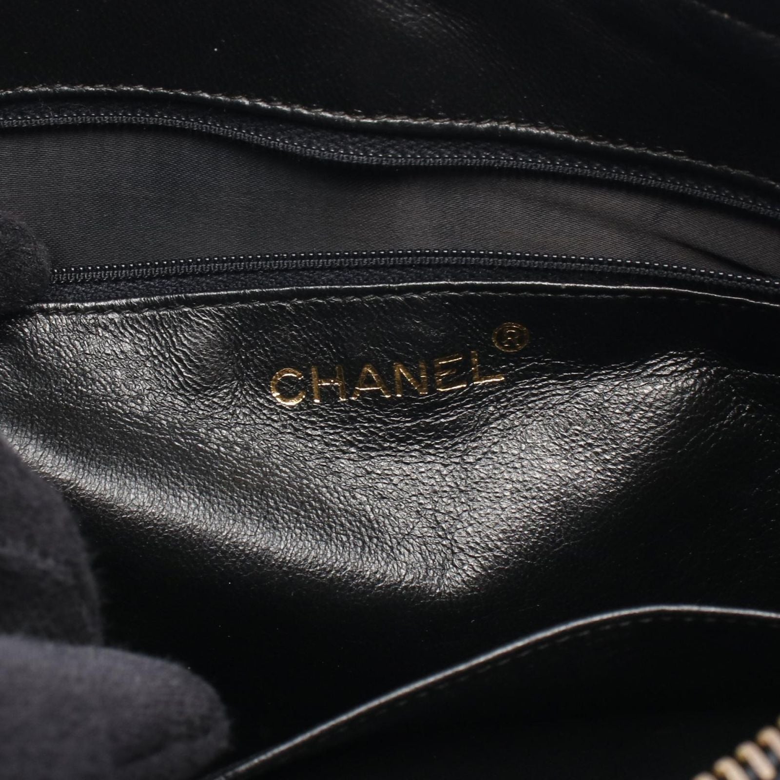 Chanel Shoulder Bag Quilted Tassel Black Lambskin Fringe Chain — view 4