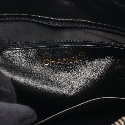 Chanel Shoulder Bag Quilted Tassel Black Lambskin Fringe Chain — view 4