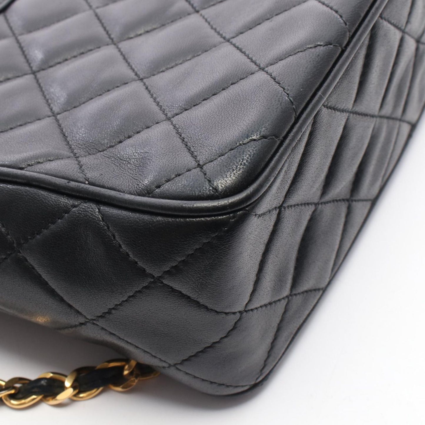 Chanel Shoulder Bag Quilted Tassel Black Lambskin Fringe Chain — view 7