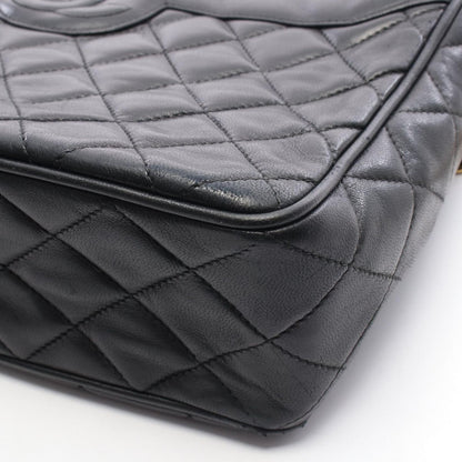 Chanel Shoulder Bag Quilted Tassel Black Lambskin Fringe Chain — view 8