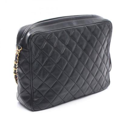 Chanel Shoulder Bag Quilted Tassel Black Lambskin Fringe Chain — view 2