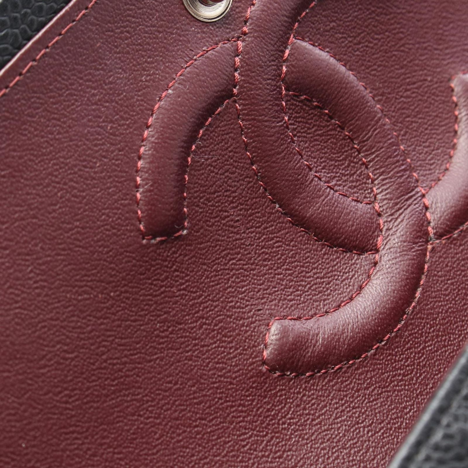 Chanel Shoulder Bag Quilted Double Flap Black Caviar Leather Chain — view 7