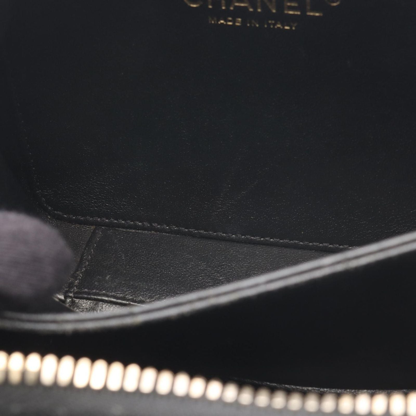 Chanel Shoulder Bag CC Figuri Small Vanity Black Caviar Leather CC Quilted Chain — view 6