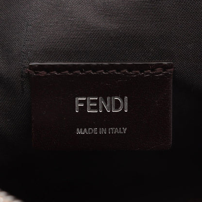 Fendi Shoulder Bag Shadow Diagonal Duo Zucca Dark Brown Beige Canvas Leather — view 4