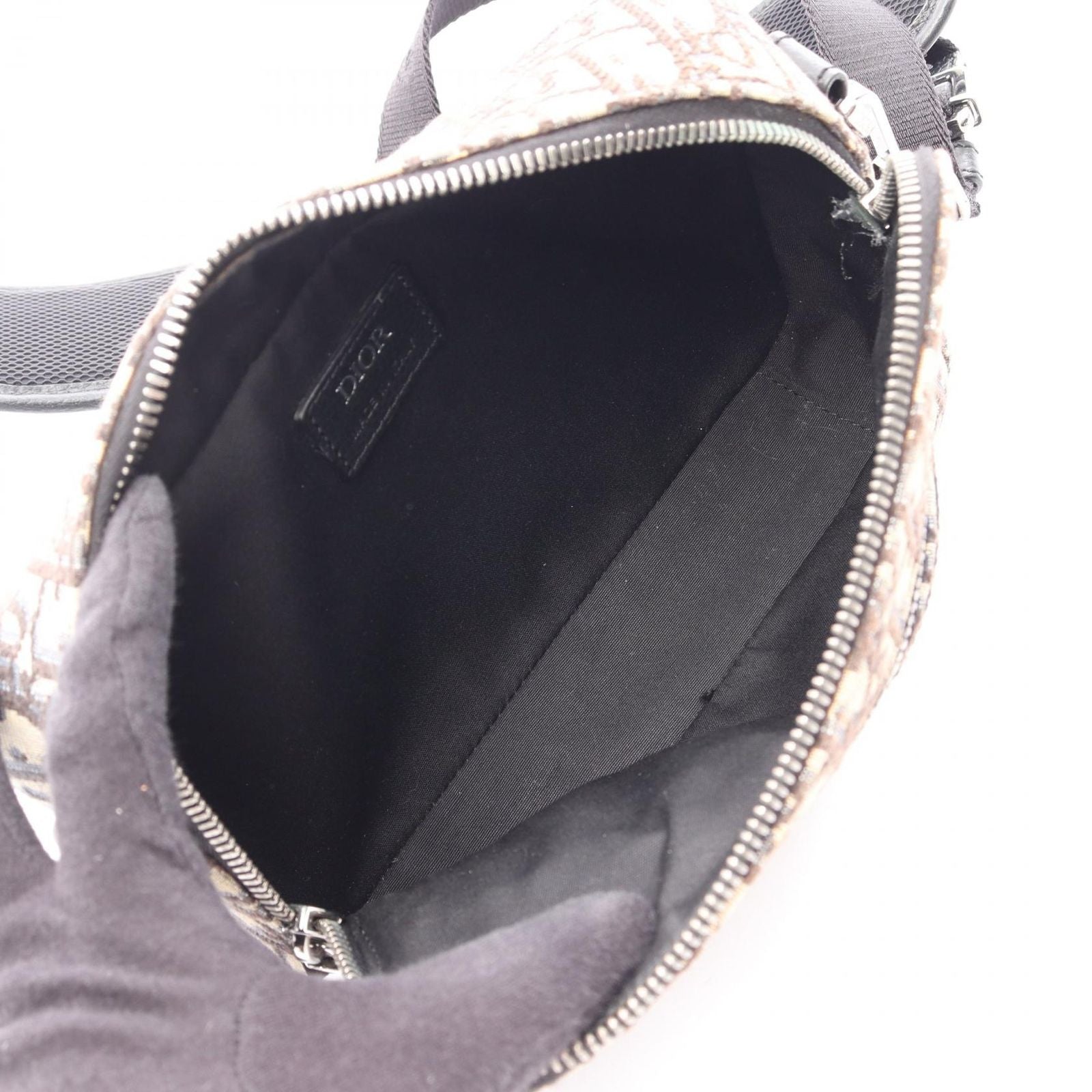 Dior Shoulder Bag Safari Oblique Navy Canvas — view 3