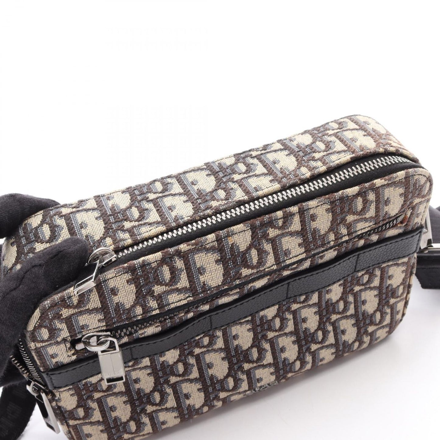 Dior Shoulder Bag Safari Oblique Navy Canvas — view 8