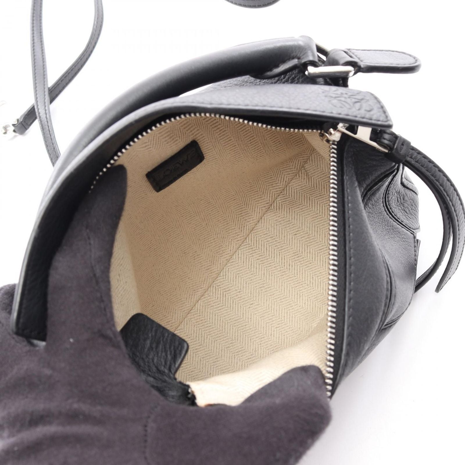 Loewe Handbag Puzzle Bag Mini 2-Way 322 30 Black Leather — view 3