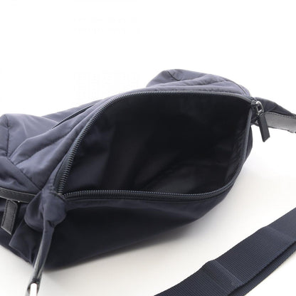 Prada Shoulder Bag Re-Nylon Navy Nylon Saffiano Leather Triangle Logo — view 9