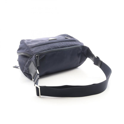 Prada Shoulder Bag Re-Nylon Navy Nylon Saffiano Leather Triangle Logo — view 2