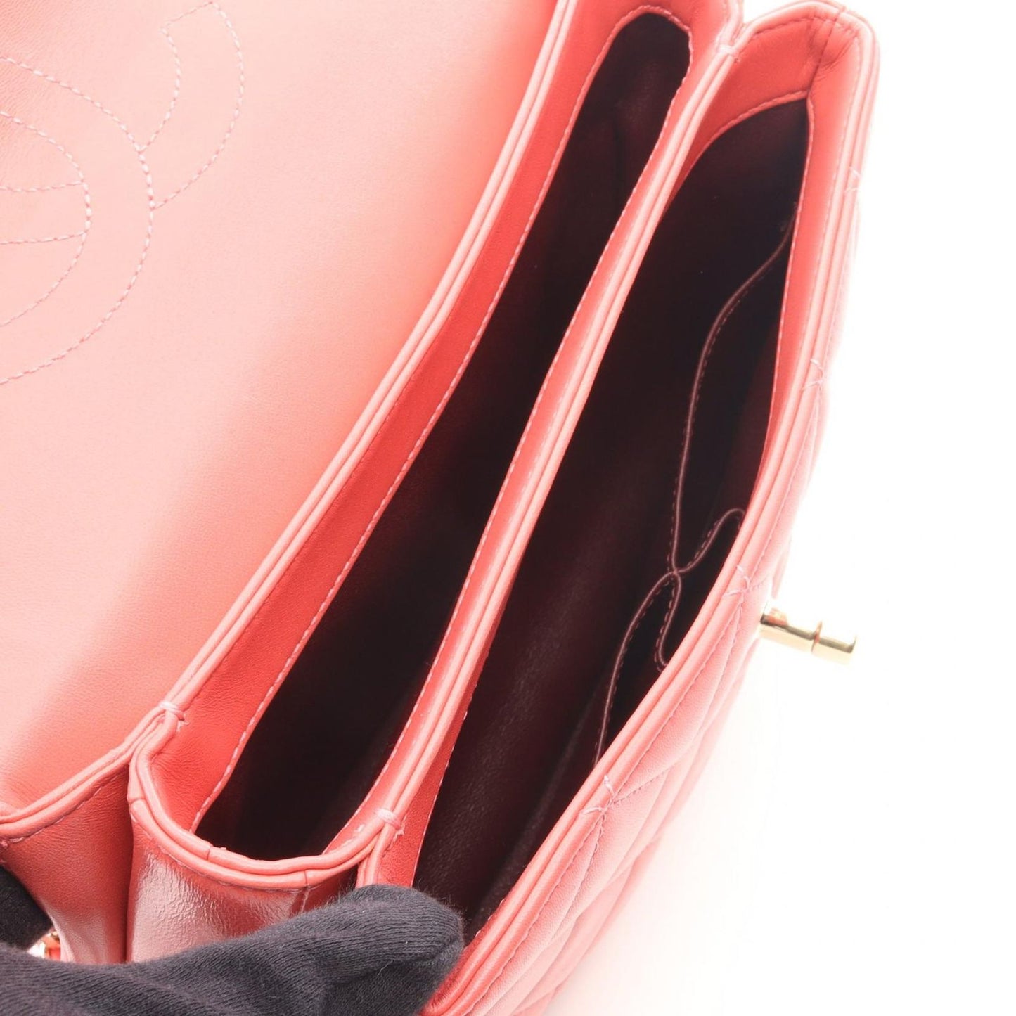 Chanel Shoulder Bag Trendy CC Bag Small Top Handle Flap 2-Way Pink Lambskin CC — view 3