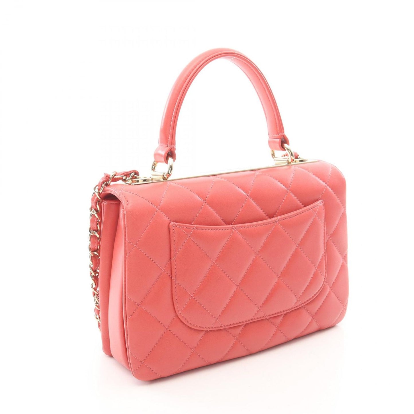 Chanel Shoulder Bag Trendy CC Bag Small Top Handle Flap 2-Way Pink Lambskin CC — view 2
