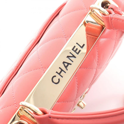 Chanel Shoulder Bag Trendy CC Bag Small Top Handle Flap 2-Way Pink Lambskin CC — view 6