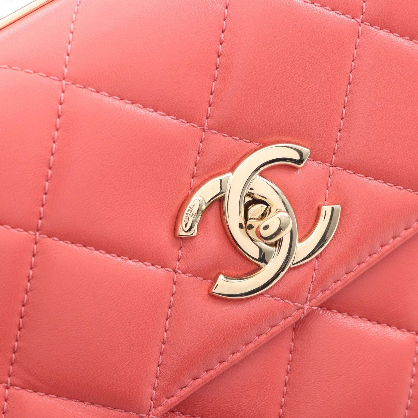 Chanel Shoulder Bag Trendy CC Bag Small Top Handle Flap 2-Way Pink Lambskin CC — view 7